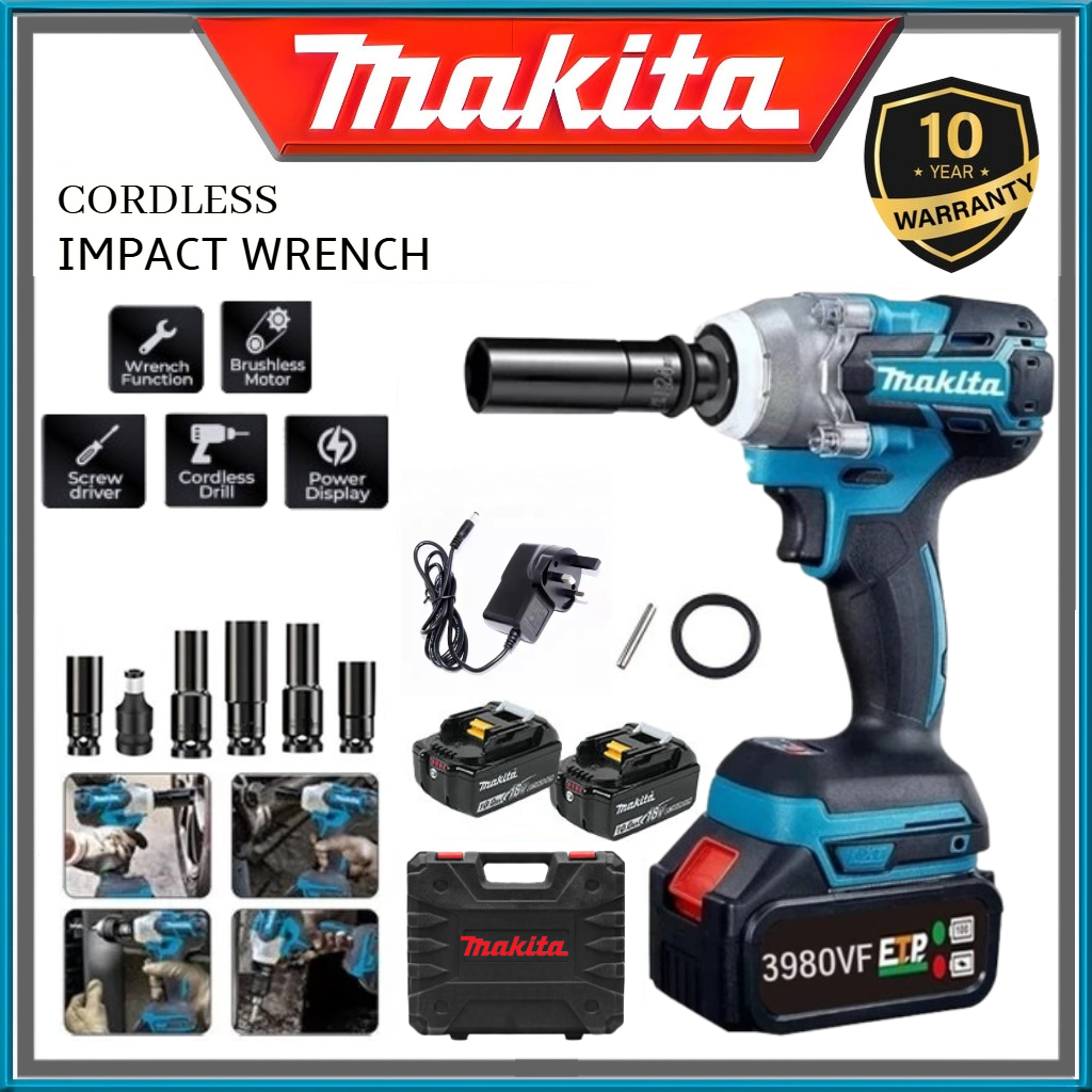 Cordless Impact Wrench Makita Impact Driver Gun Heavy Duty Torque Wrench Buka Car Tayar Impact Wrench Electric Drill