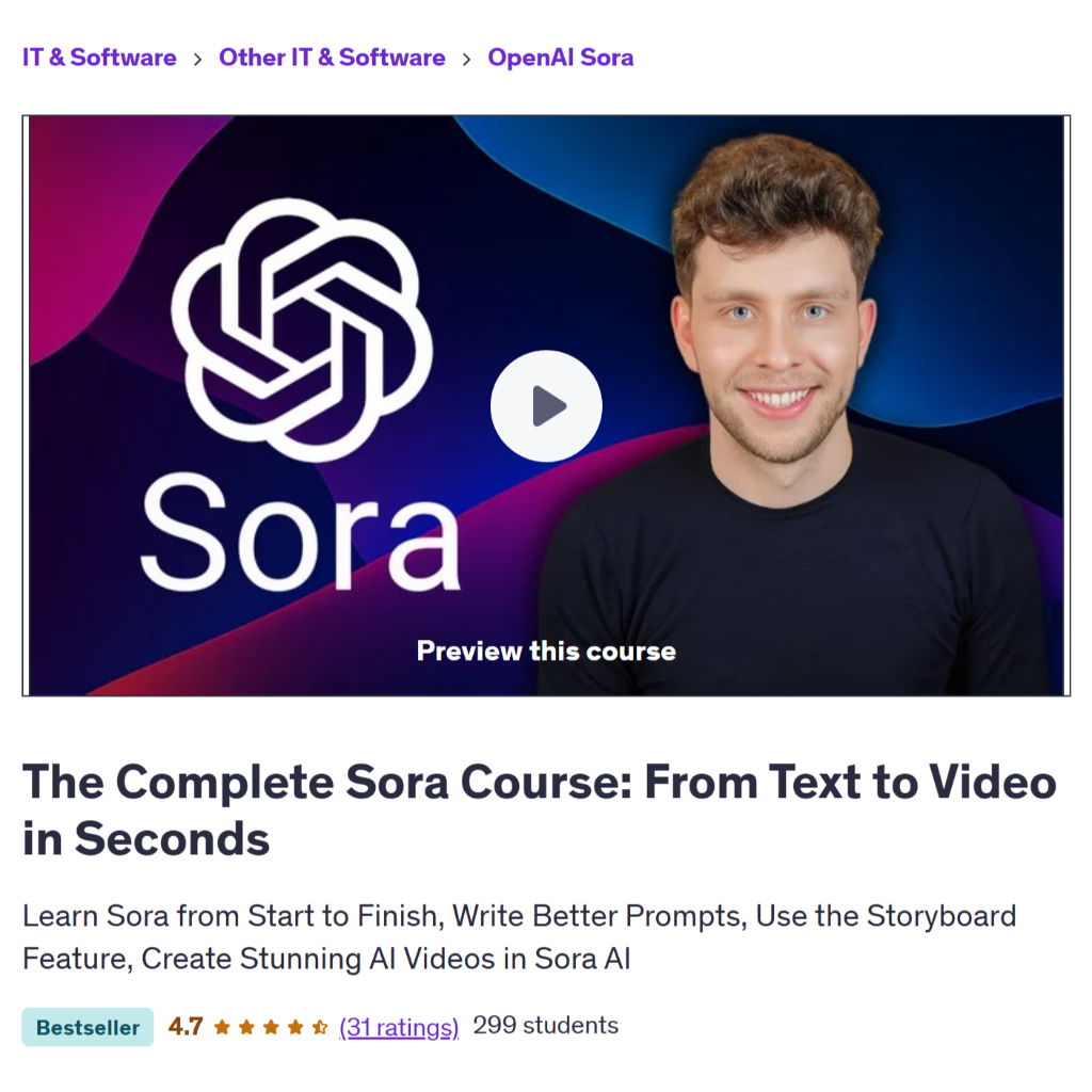 Make Ai Video Course - The Complete Sora Course: From Text to Video in Seconds