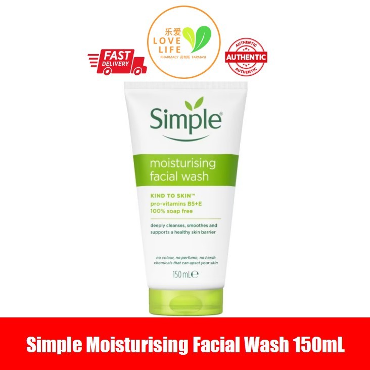 EXP 11/27 Simple Moisturising Facial Wash 150mL (moisturizing) cleanser for sensitive skin kind to skin