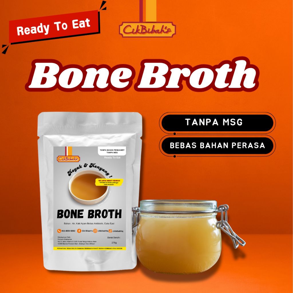 (270gm) READY TO EAT BONE BROTH HALAL (ABF CHICKEN FEET) MUSLIM PRODUCT NO MSG