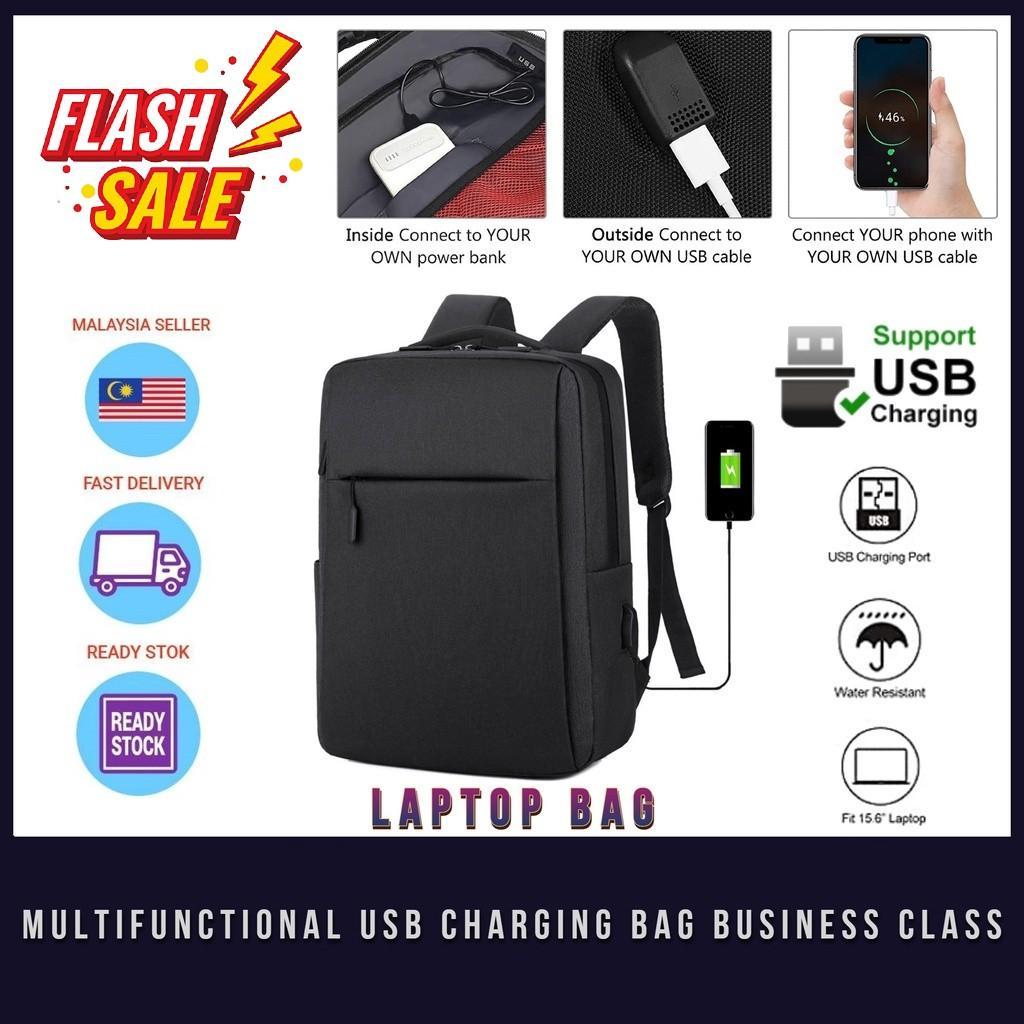 (NEW/BARU) Bajet Laptop Backpack Multifunctional USB Charging Bag Business Class