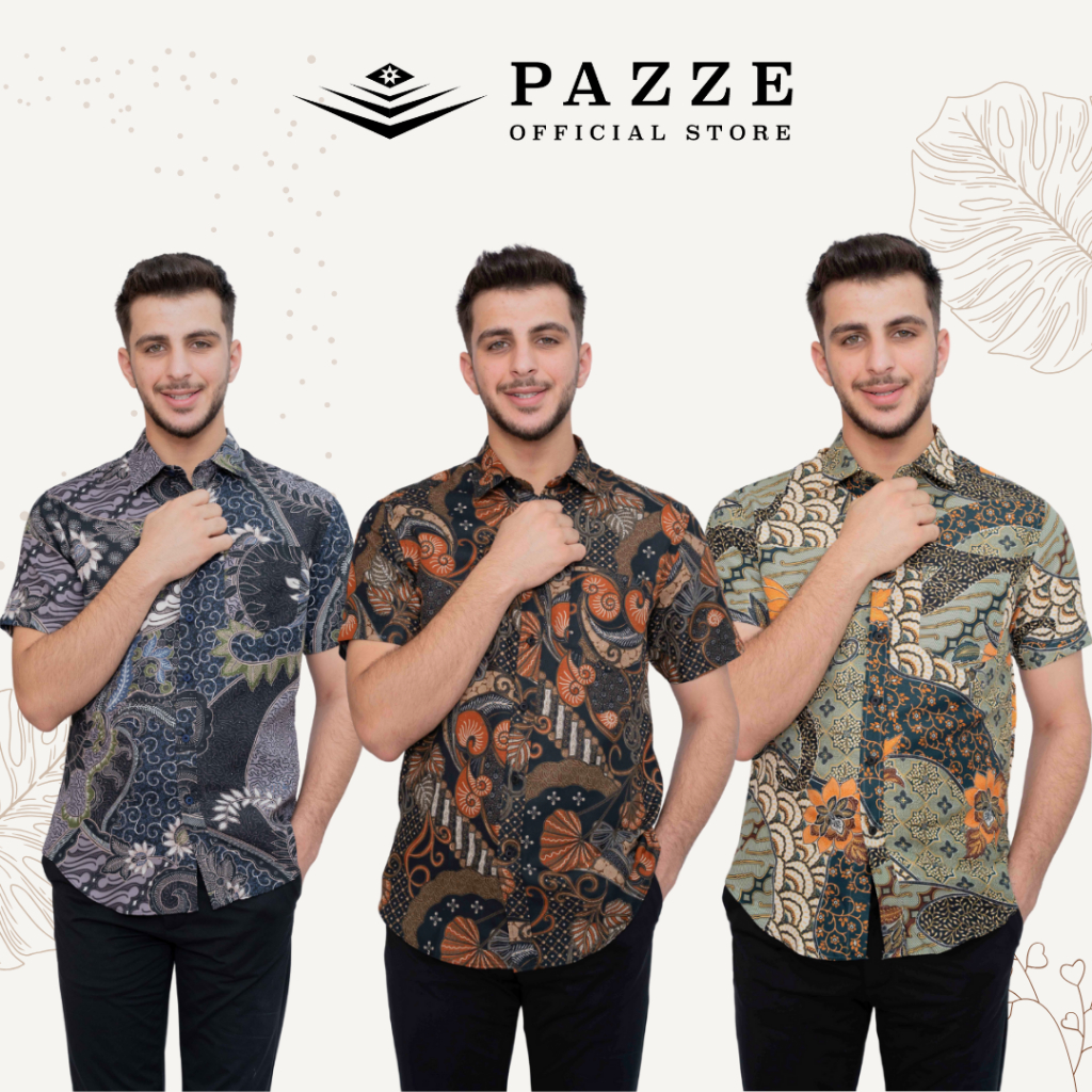 [Batik 8/10] Pazze Baju Batik Slim Fit Short Sleeve SS30449/458/459/452/453/455/456/470/471/472/473/474/475/476