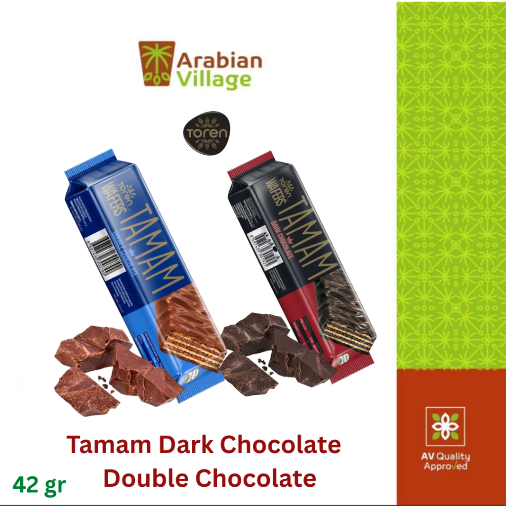 Tamam Dark Chocolate Coated Wafer with Cocoa Cream / Milk Chocolate Coated Wafer with Hazelnut Cream 42g