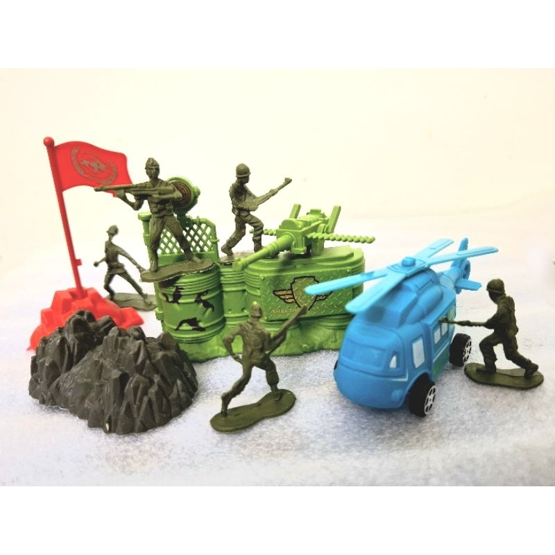 ♤♤♤ military might toys army men action figures play set vehicle helicopter soldiers submarine jet