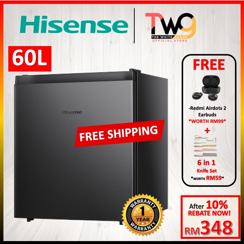 [FREE SHIPPING +GIFT] Hisense RR60D4ABN Mini Bar Fridge 60L Refrigerator Peti Sejuk 冰箱 小冰箱 / PENSONIC PMF-661
