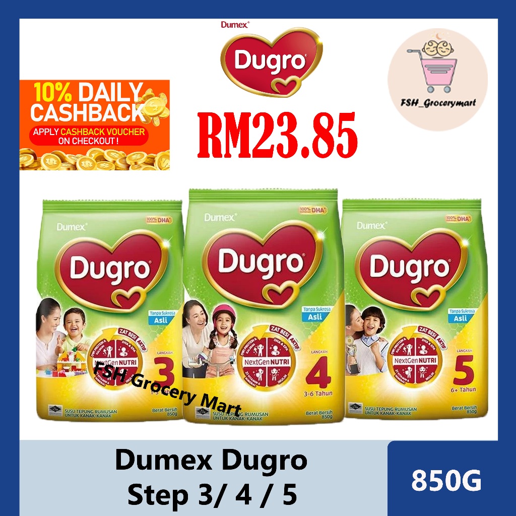Dumex Dugro 3 / 4 / 5 (Asli / Madu / Coklat) (850g)  (Original / Honey / Chocolate)