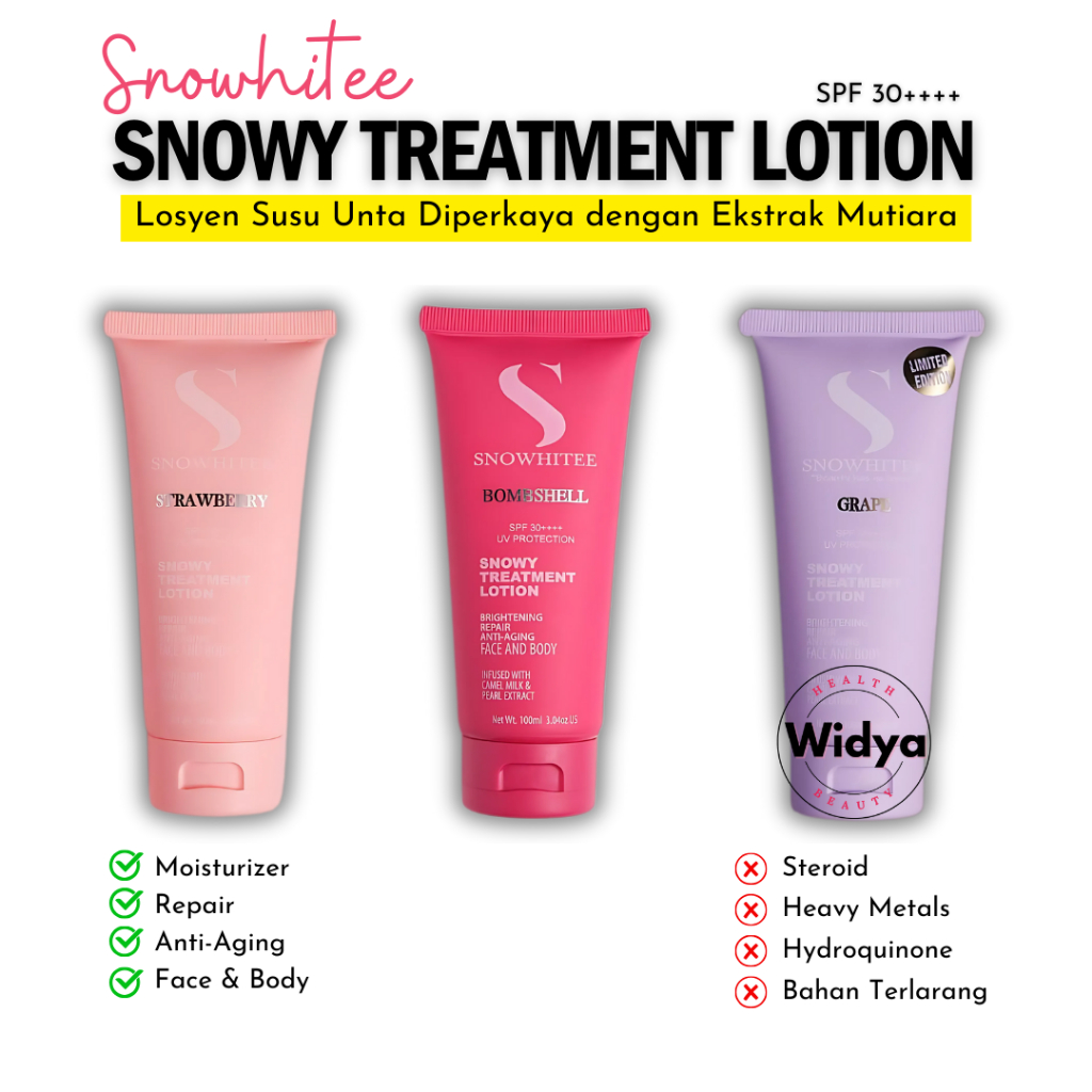 Snowhitee SNOWY TREATMENT LOTION losyen susu unta camels mutiara eczema psoriasis kulit kering