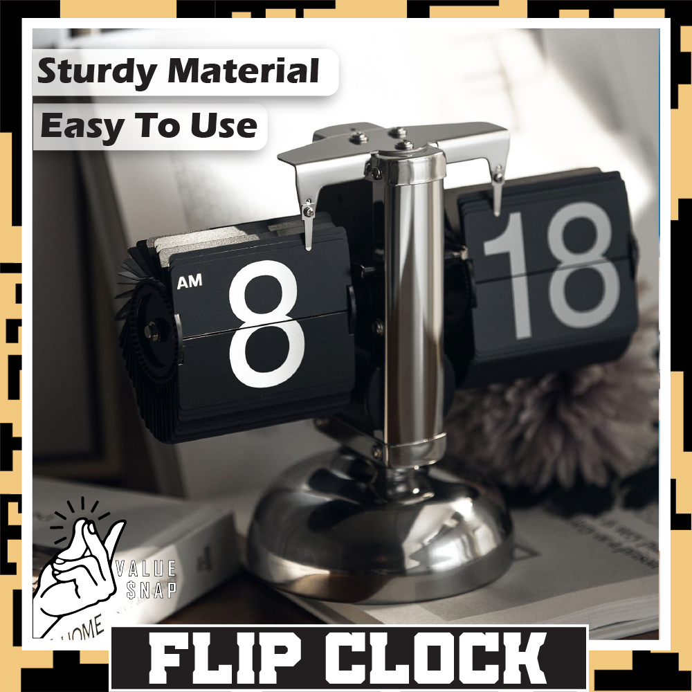 Flip Clock Table Smart Clock Living Room Retro Mechanical Clock Flip Desk Aesthetic Clock Vintage Jam Meja Aesthetic