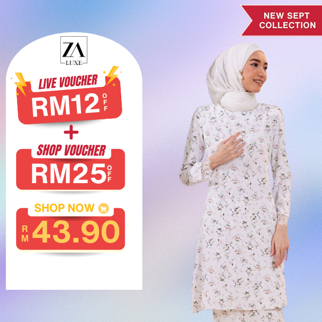 Zoe Arissa Floral Printed RAYA HAJI 2024 Design Moden Reese Baju Kurung