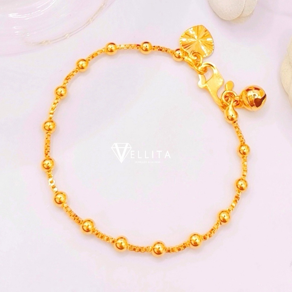 [VJ]Cop916 Bracelet "Box-Ball" Gold / Mix Chrome 999.9 Gold Plated Persist 916 L:17cm - 18cm