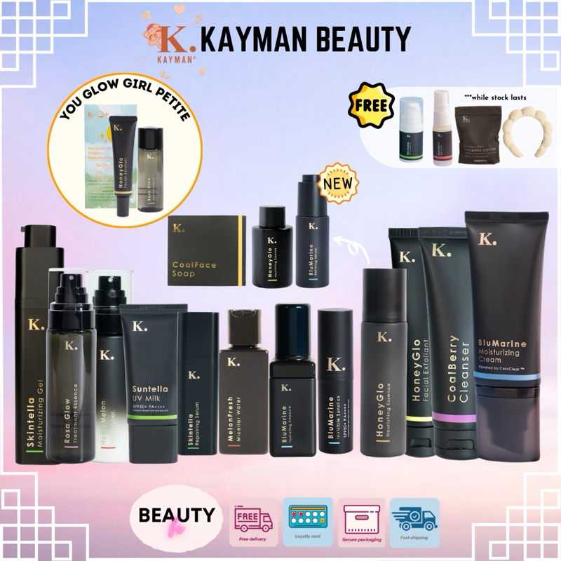 KAYMAN Beauty Blumarine Ampoule Honey Glow Hyalumelon Mist Toner Skintella Moisturing Gel RosaGlow Essence Soap Cleanser