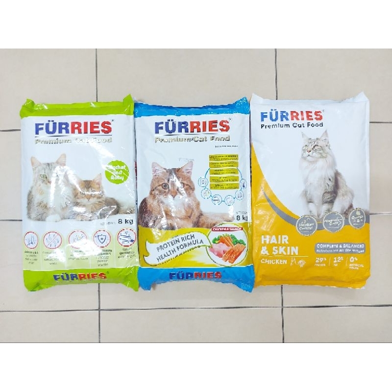 FURRIES 7kg hair skin /8kg mother baby / 8kg Chicken salmon dry cat food