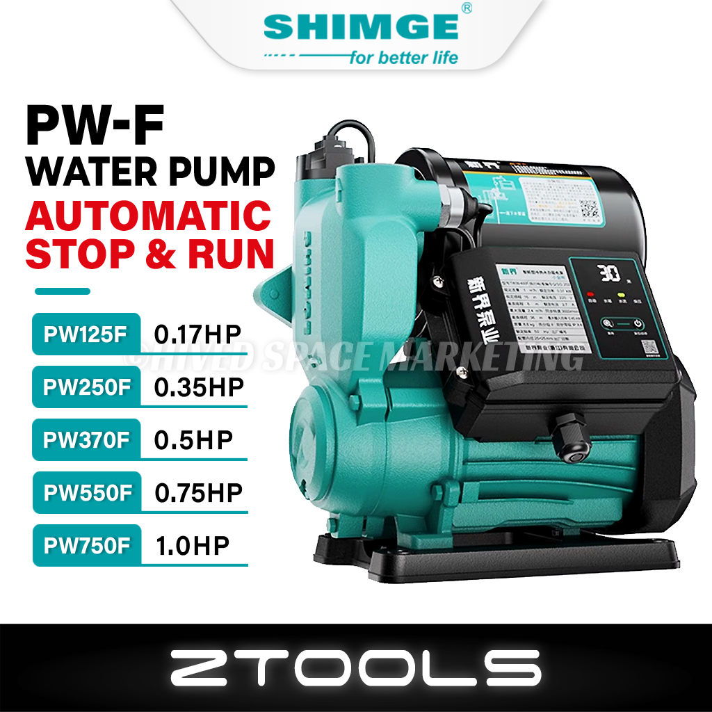 SHIMGE PW125F PW370F Automatic Self-Priming Water Pump | 0.5HP & 0.75HP & 1HP | Home Pressure Booster Pump Pam Air Rumah