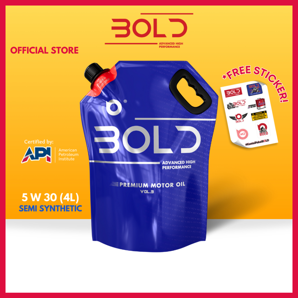 Bold 5w30 4L Semi Synthetic SP Engine Oil Car Lubricant 5w-30 Minyak Hitam Enjin Kereta