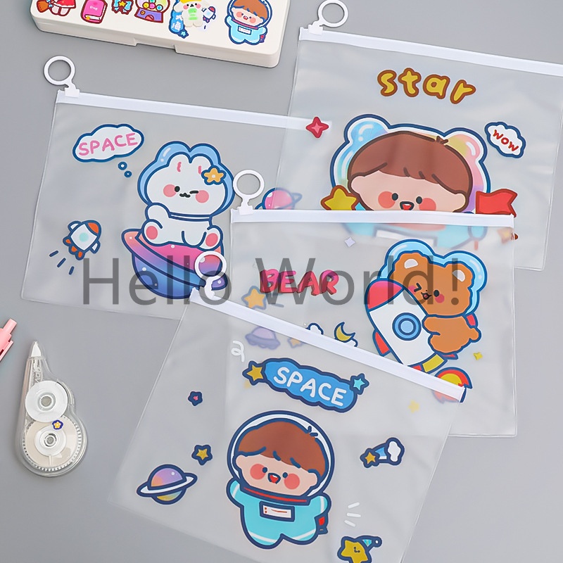 Stationery Bag Pencil bag case Storage File Bag Frosted Waterproof Bag Stationery Clothes Storage
