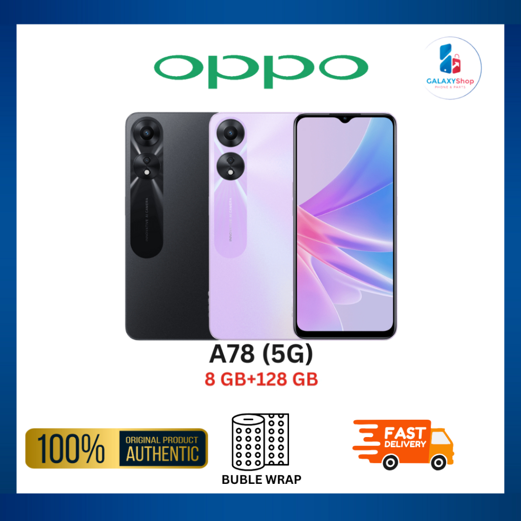 OPPO A78 5G (8GB RAM+128GB ROM) Smartphone 6.56", MediaTek Dimensity 700 -1 YEAR WARRANTY