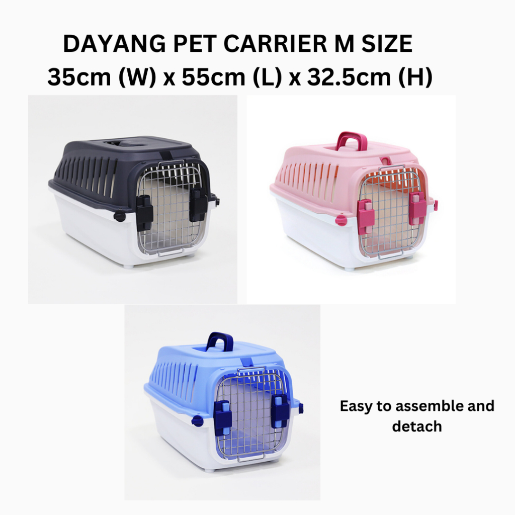 *Bubble wrap include* DAYANG PET CARRIER #200 M SIZE EASY ASSEMBLE [35cm x 55cm x 32.5cm]