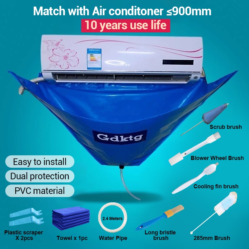 Reuseable Pvc Material 1 Set Air Conditioner Cleaning Cover For 1-2Hp Aircond Cleaner Sets Ac Tool Clean Bag