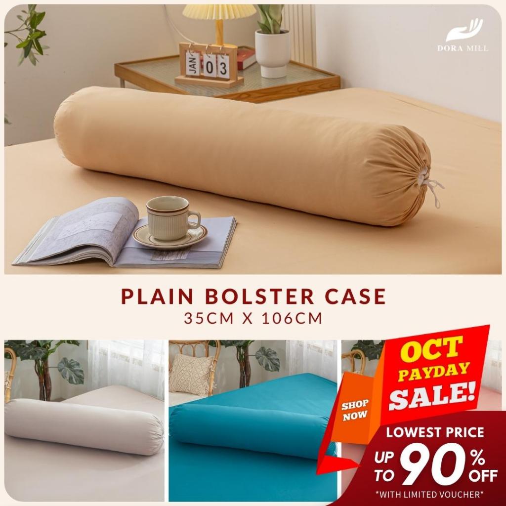 DORAMILL 12 Plain Colour Premium Cotton Bolster Case (106cmx35cm) Sarung Bantal Peluk Bolster Cover (1 pc ONLY) ABD