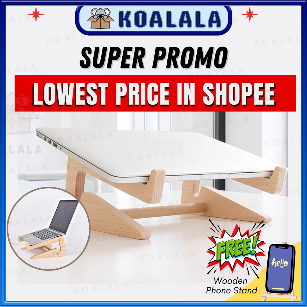 Wood Stand Laptop Support Monitor Support Foldable Laptop Stand Monitor Computer Cooling Stand