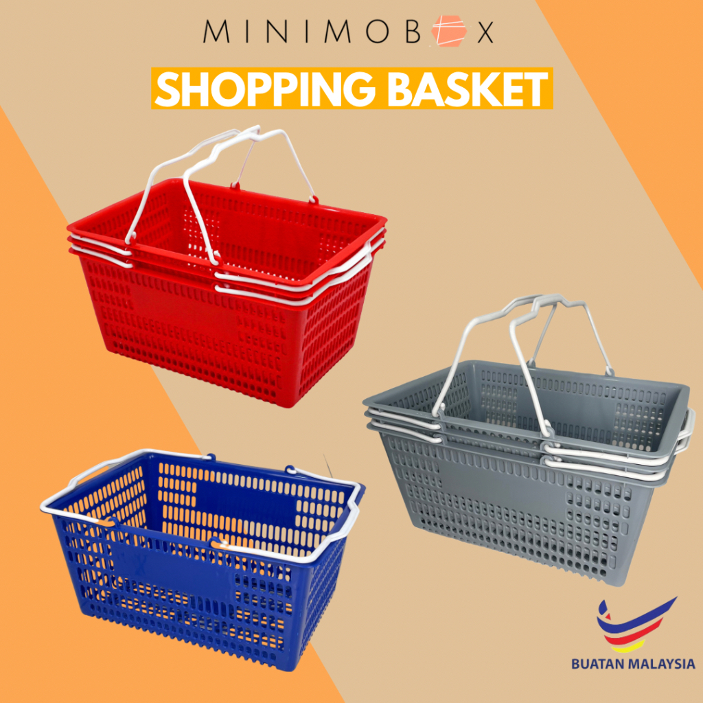 Minimobox Shopping Basket Plastic Basket Picnic Basket Bakul Membeli Belah Shopping Trolleys Carriers Groceries 购物篮