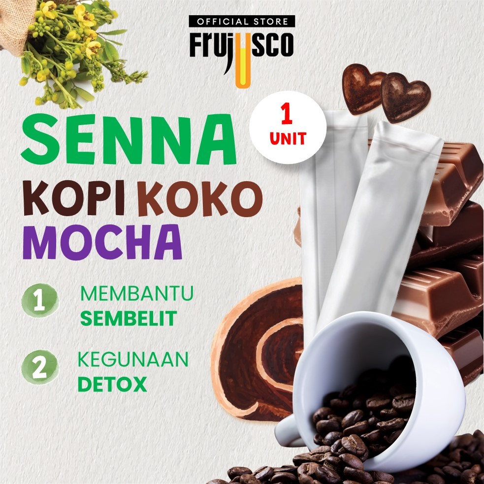 [1 Stick] Frujusco Coffee Choco Mocha S Premium Senna Weight Loss Drink Detox Minuman Kurus