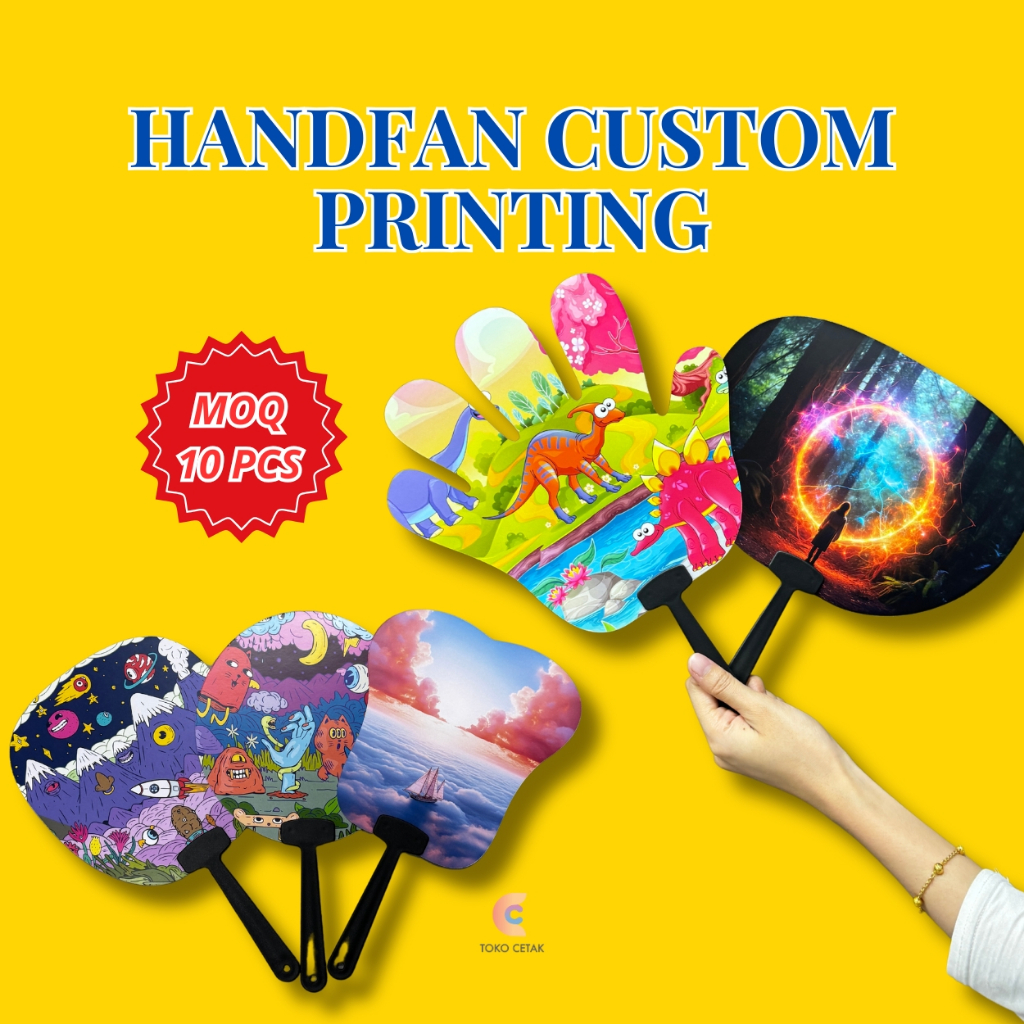 Hand Fan Custom Printing | Kipas Tangan for Event | MOQ 10PCS | Merchandise | Wedding | Birthday Party | Concert