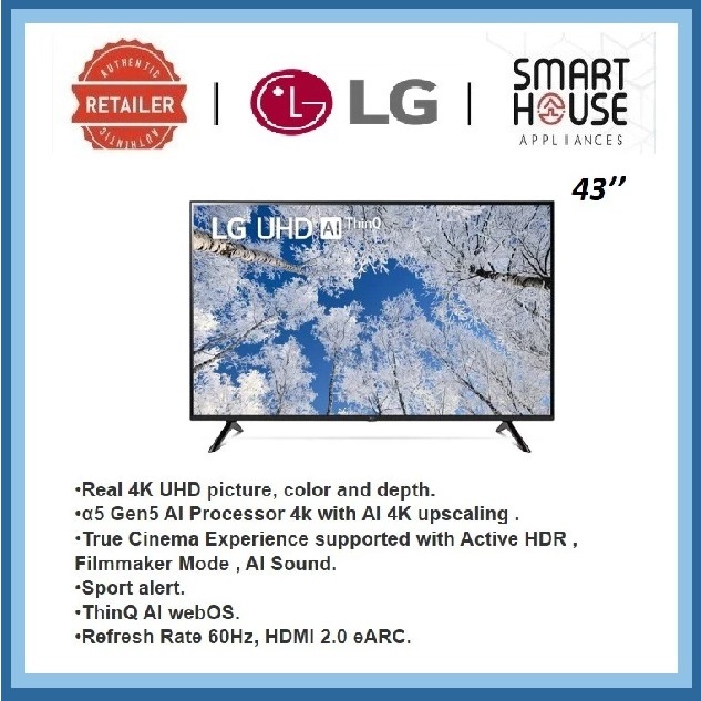 FREE SHIPPING !! LG 43 inch UQ70 Series 4K Smart UHD TV with AI ThinQ® (2023) 43UQ7050PSF