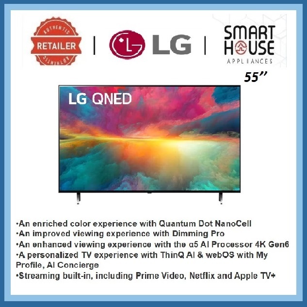 FREE SHIPPING !! LG QNED TV QNED75 55 inch 4K Smart TV Quantum Dot NanoCell 55QNED75SRA