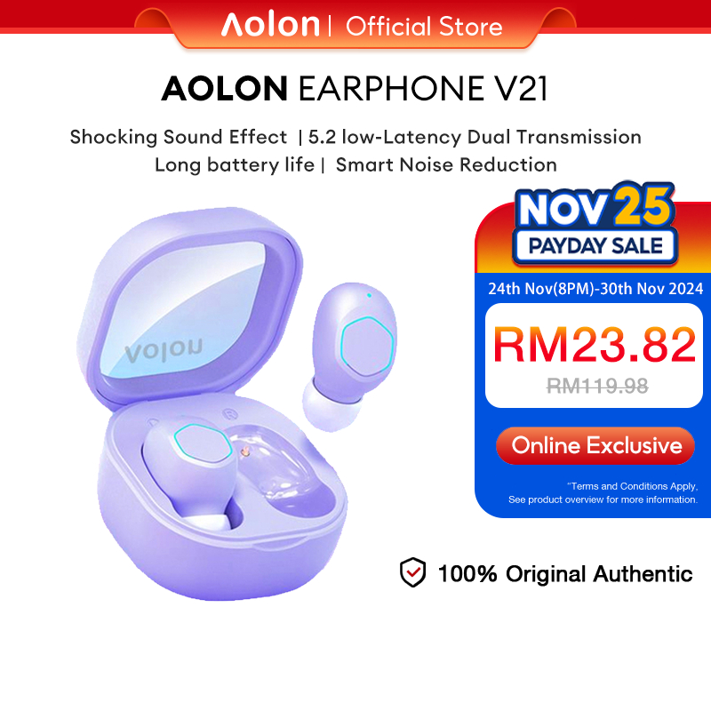 Aolon V21 TWS Wireless Earphones Sport Stereo Wireless 5.3 Bluetooth HIFI With Mic Baseus Earbuds Bowie WM02