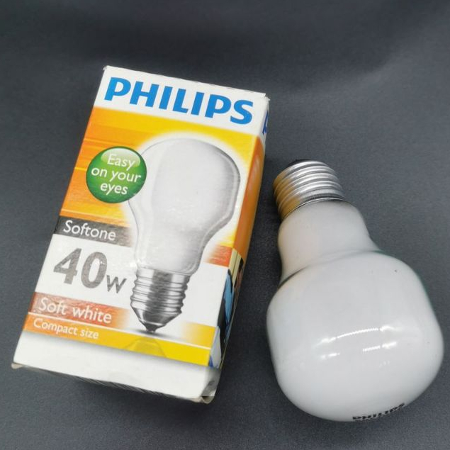 PHILIPS BULB E27 (frosted/clear) 40W SOFT WHITE & CLEAR 240V Mentol Lampu 灯泡