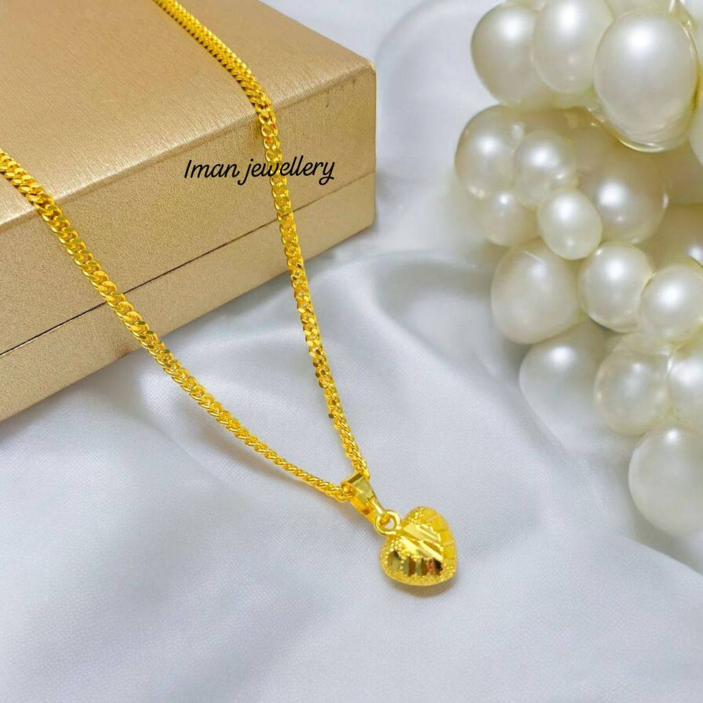 ?Rantai Leher + Loket Love 916 Emas Korea Viral ( NECKLACE ) Dewasa dan kanak2
