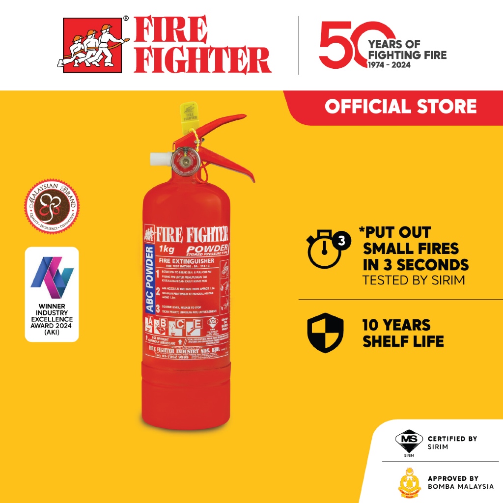 Fire Fighter Portable Fire Extinguisher Pemadam Api (1kg) for Home & Car