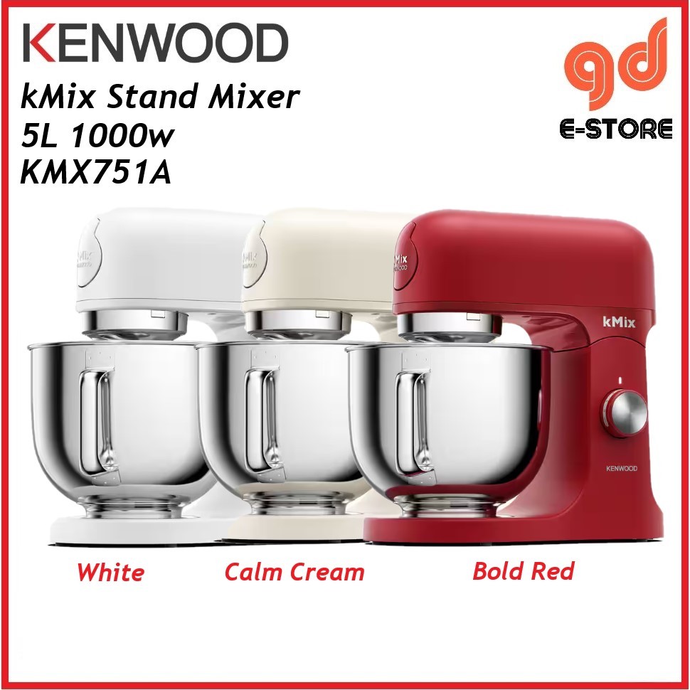 Kenwood Kmix Stand Mixer 5L 1000W KMX751ARD KMX751ACR KMX751AWH Red Calm Cream White