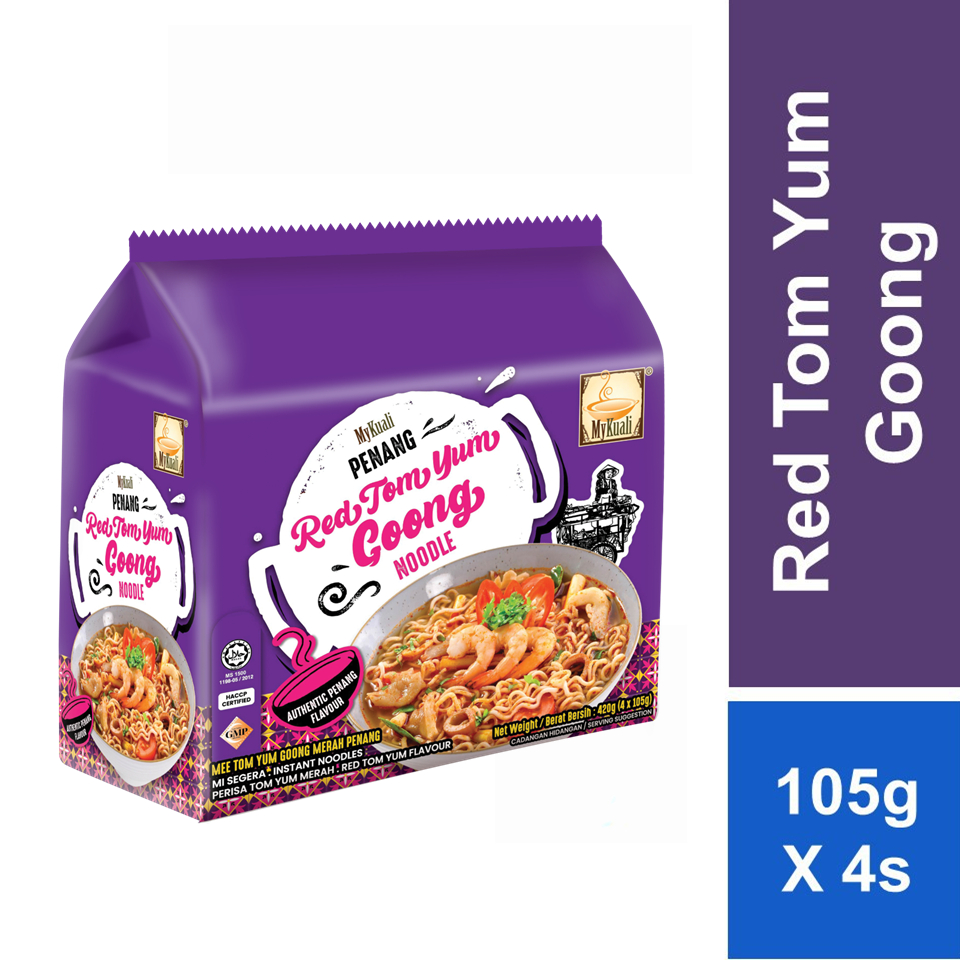 Mykuali Penang Noodle Red Tom Yum Goong 105g X 4s