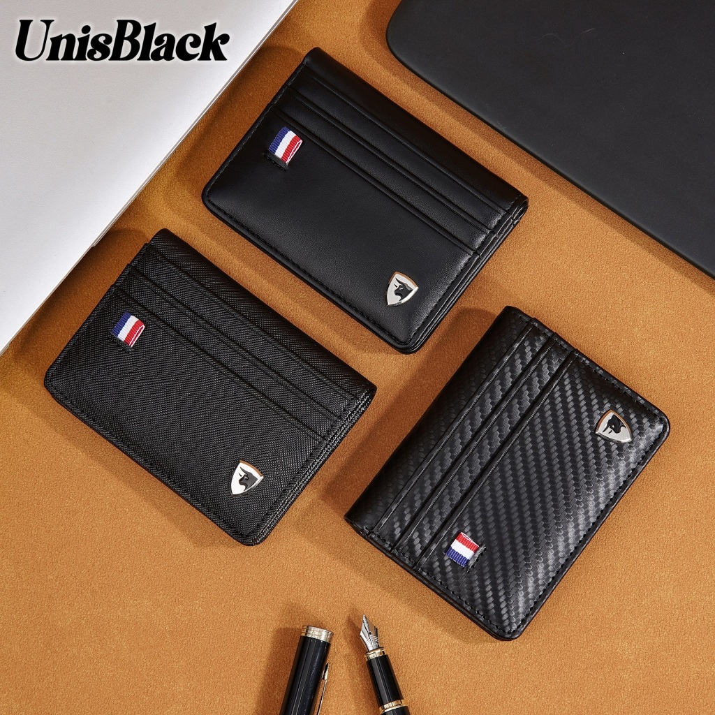 UnisBlack Small Men Wallet , Short Wallet Men , Card Holder Wallet , Dompet Kecil Lelaki , Beg Duit Kecil Lelaki