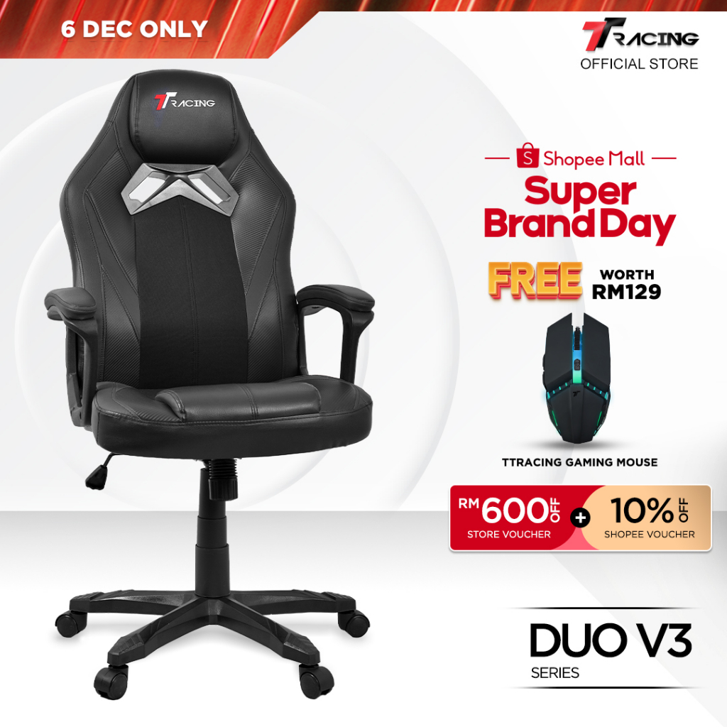 TTRacing Duo V3 Duo V4 Pro Gaming Chair Ergonomic Office Chair Kerusi Gaming Seat - 2 Years Official Warranty