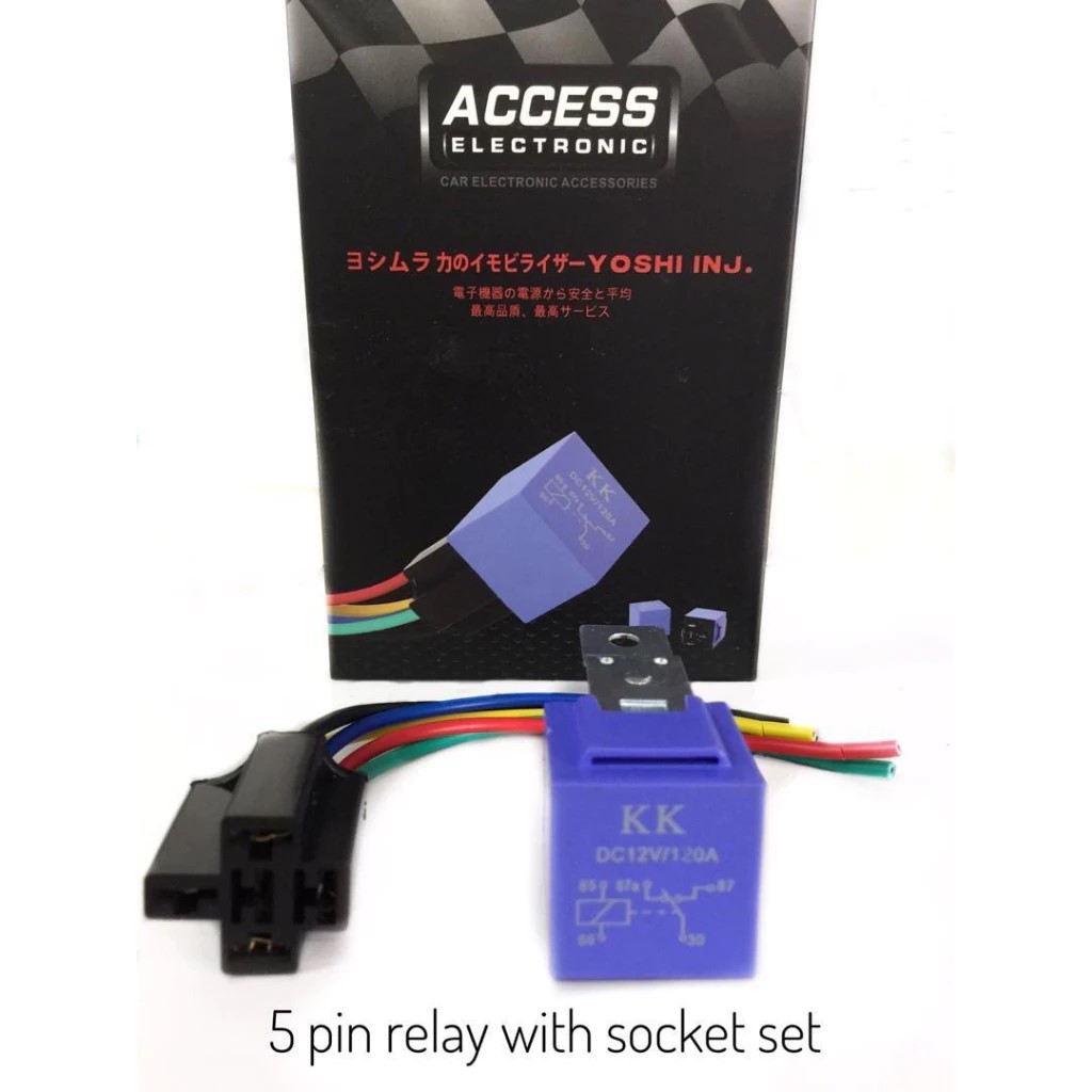Car Loud Horn Relay 5 Pin Mounting Base Socket Holder 120A 12V Relay Kereta
