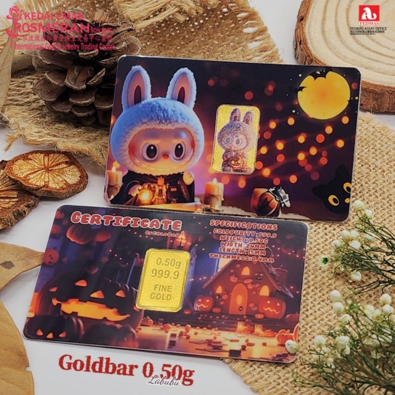 KEDAI EMAS ROSMERAH 999.9 GOLD BAR 0.50G LABUBU EDITION