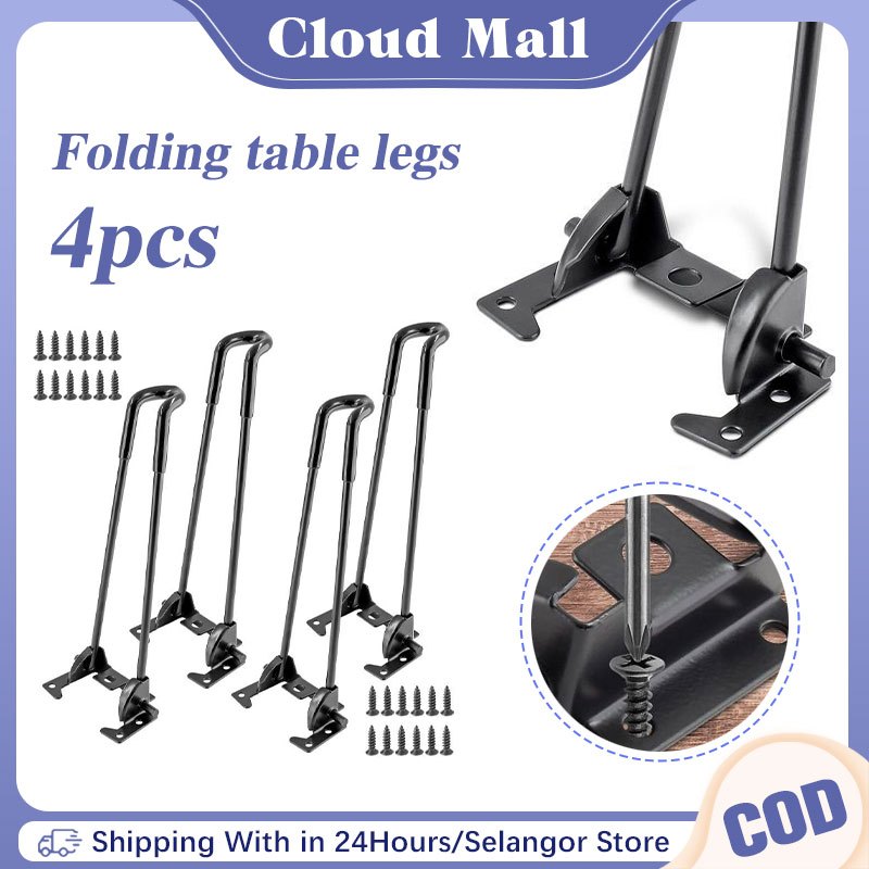 32CM Easy To Assemble Folding Table Legs 4Pcs Bar Feet Furniture Leg