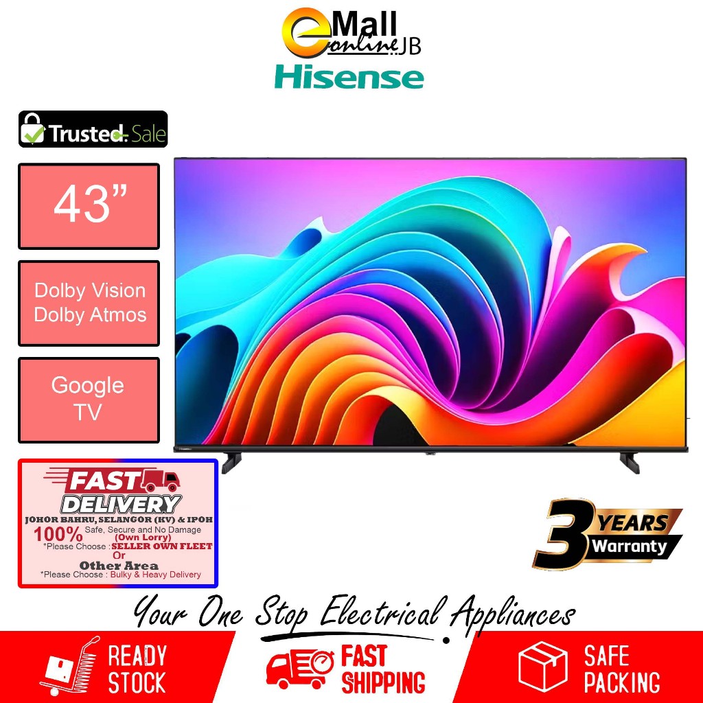 Hisense 43" 4K UHD Android Google LED TV 43A6500N | 4K LED TV | Television | HD TV