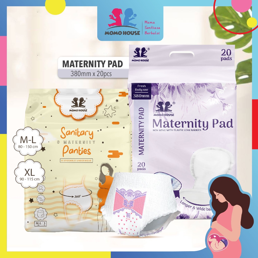 Momo House Pad Bersalin Maternity Pad Sanitary Pants Overnight Panties Sanitary Pad Period Panties