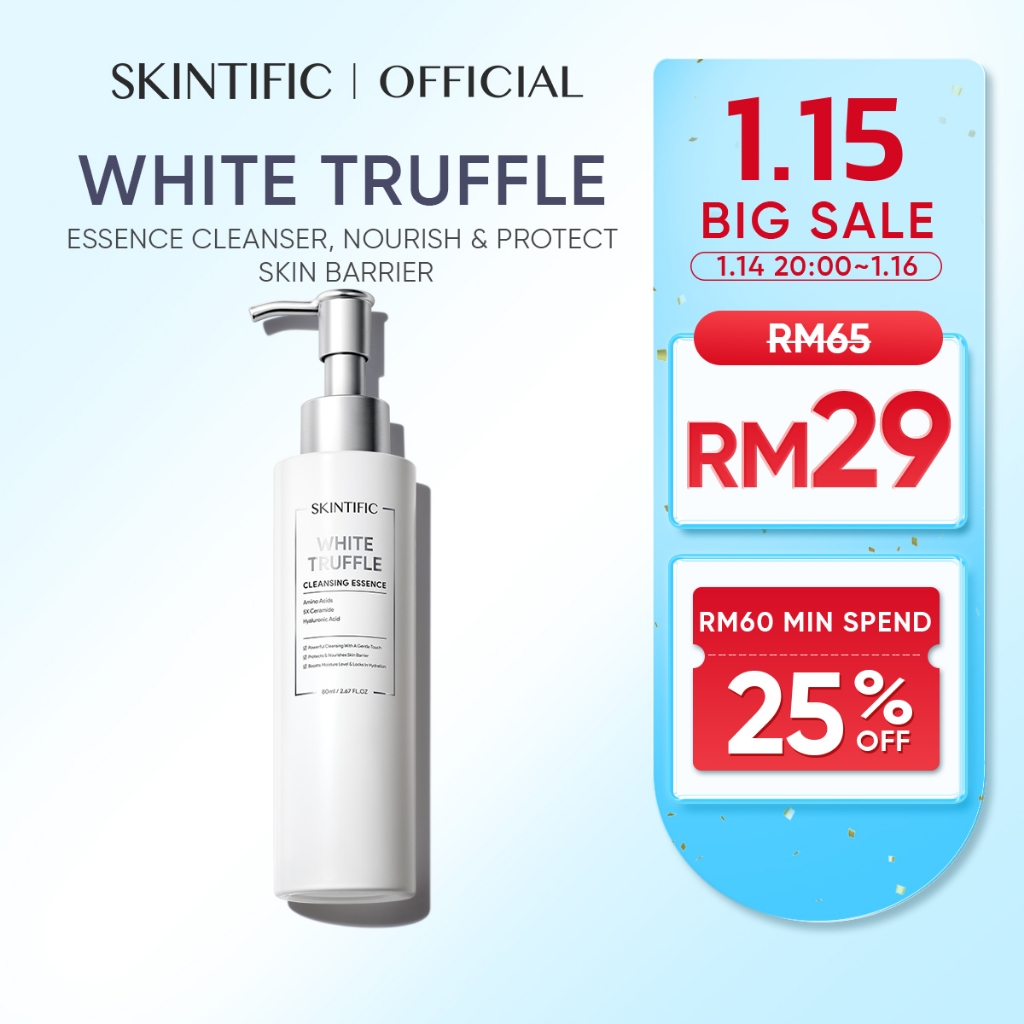 SKINTIFIC White Truffle Cleansing Essence Cleanser Facial Wash Serum Nourish and Protect Skin Barrier 80