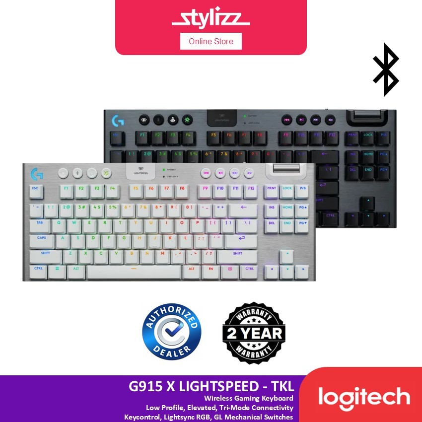 LOGITECH G915 X LIGHTSPEED TKL LOW PROFILE WIRELESS GAMING KEYBOARD - TRI-MODE CONNECTIVITY, KEYCONT