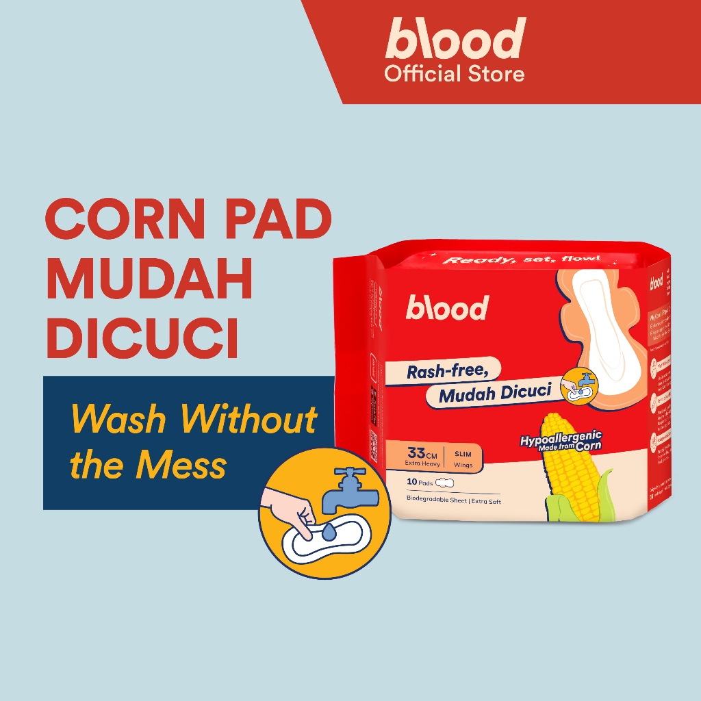 Blood Corn Pad Mudah Dicuci (25cm | 29cm | 33cm | 41cm) | Tuala Wanita Jagung Mudah Dicuci