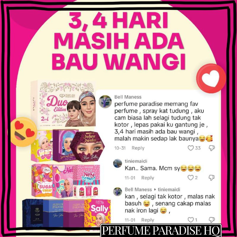 PERFUME PARADISE WARA MUA BELLAZ NELY SALLY PRIMADONA