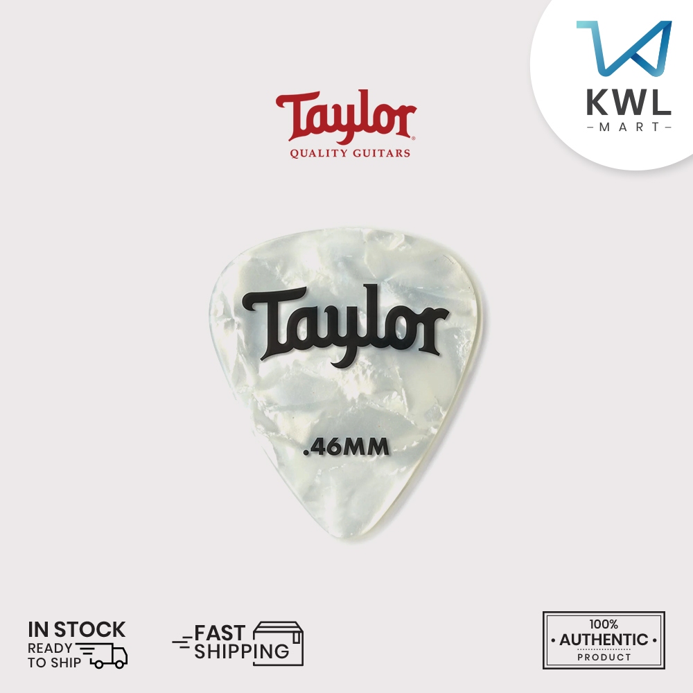 Taylor Celluloid 351 Guitar Picks, White Pearl, 12-Pack