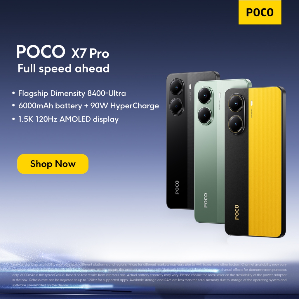 POCO X7 Pro 6000mAh battery+90W HyperCharge/MTK-8400 Ultra/HyperOS 2/Smartphone