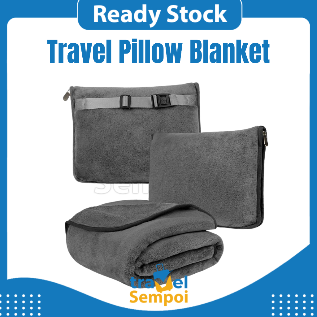 Travel Sempoi Blanket and Pillow Soft Bag Pillowcase Hand Luggage Sleeve Backpack