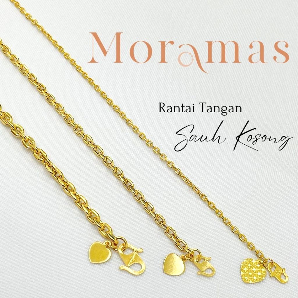 Moramas Hollow PAPERCLIP Bracelet 916 Gold/ Rantai Tangan SAUH Kosong Emas 916/ 空心万字手链916金